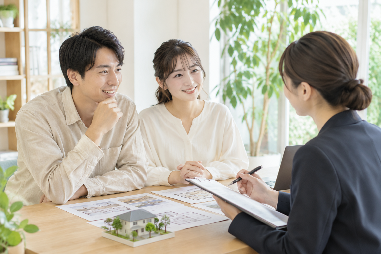 今後の進め方を相談するイメージ（実際の接客・取り扱い物件ではありません）