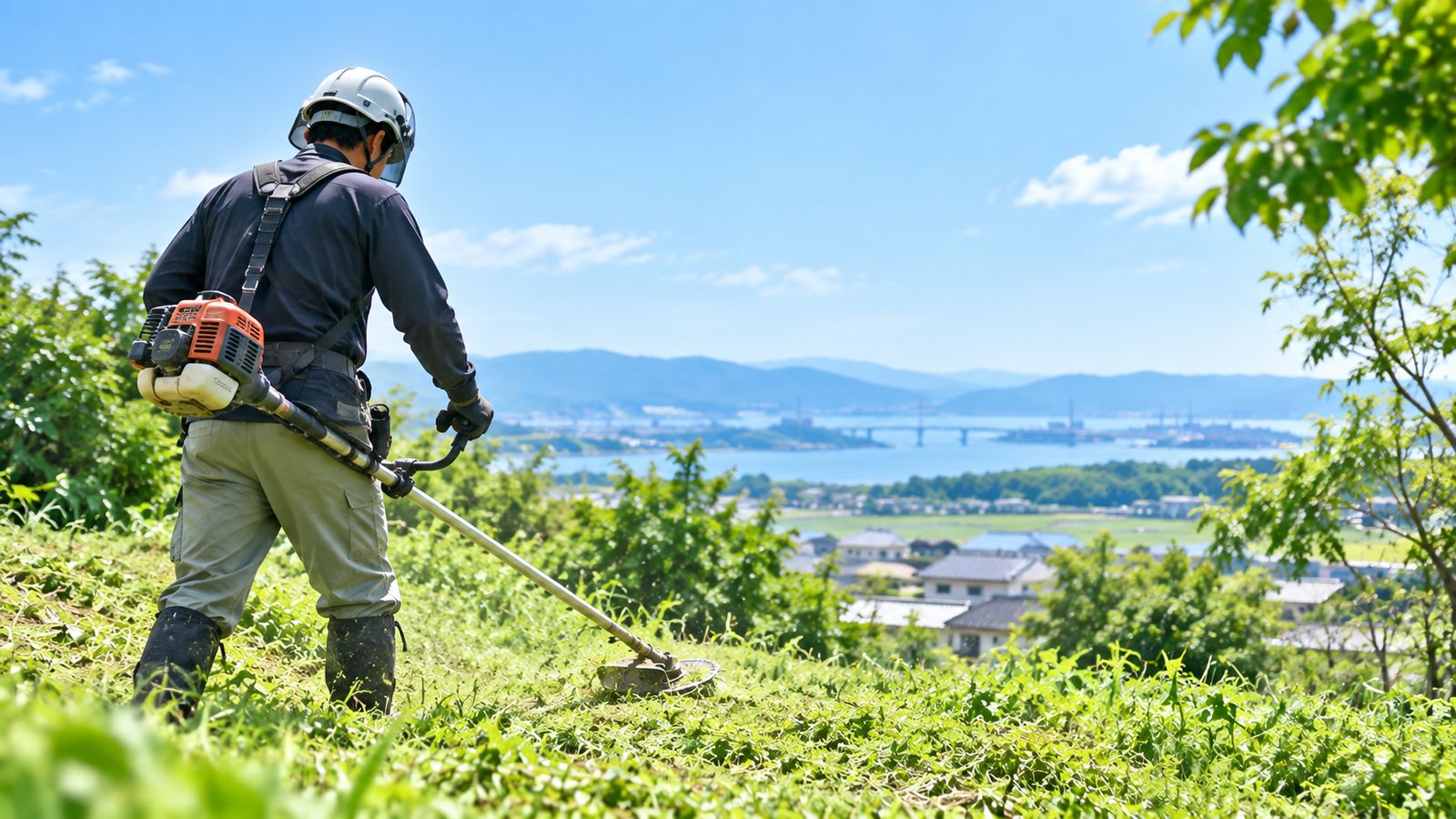 草刈り作業のイメージ（当社の施工実績ではありません）