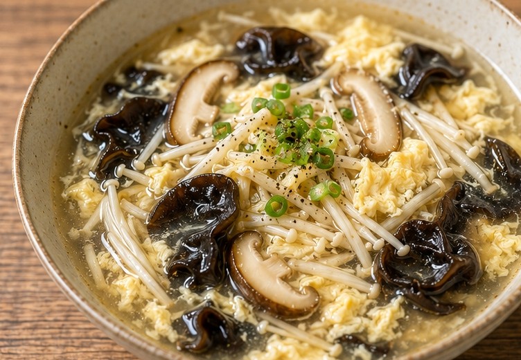 えのき キクラゲ 卵の中華スープ