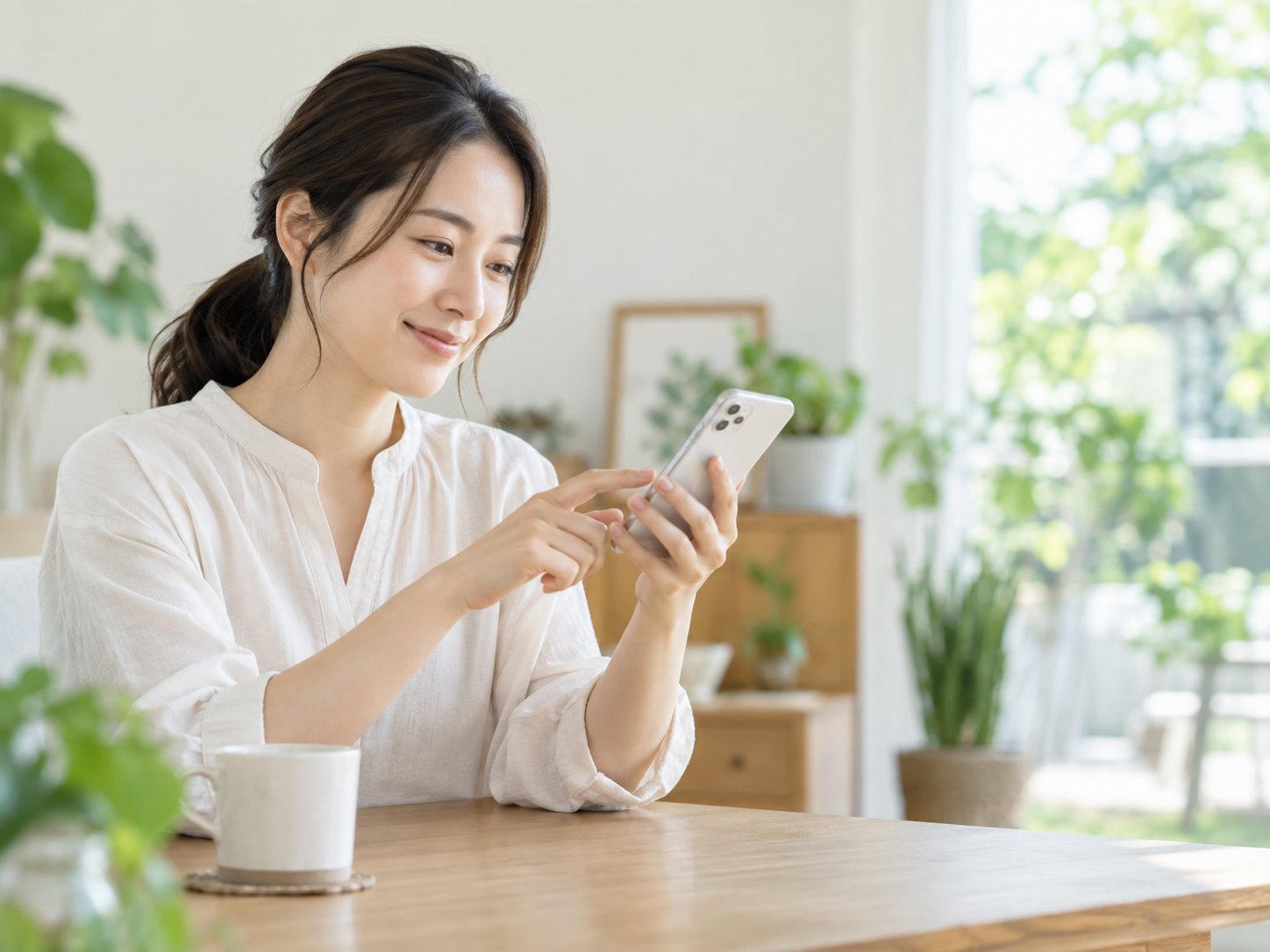 スマートフォンで問い合わせるイメージ